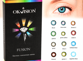 Гидрогелевые цветные мягкие контактные линзы с послойным методом нанесения красителя.
