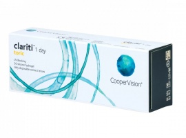 Астигматические линзы CooperVision clariti 1-day toric (30 линз) , однодневные, прозрачные

